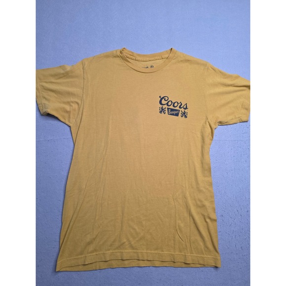 Tee Luv Other - Tee Luv T-Shirt Mens Medium Mustard Coors Banquet Beer Golden Colorado Waterfall